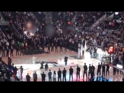12yr old Isabel Marie sings National Anthem for the Spurs