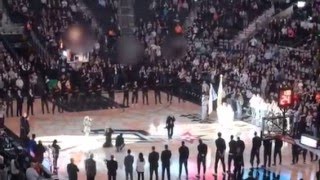 12yr old Isabel Marie sings National Anthem for the Spurs