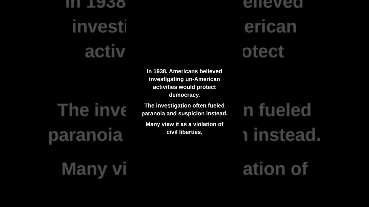 In 1938, Americans believed investigating un-American activities would protect democracy.
