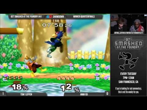 Get Smashed at the Foundry #41 - Winner Quarters: TSM|Leffen (Falco) vs HMW (Fox)