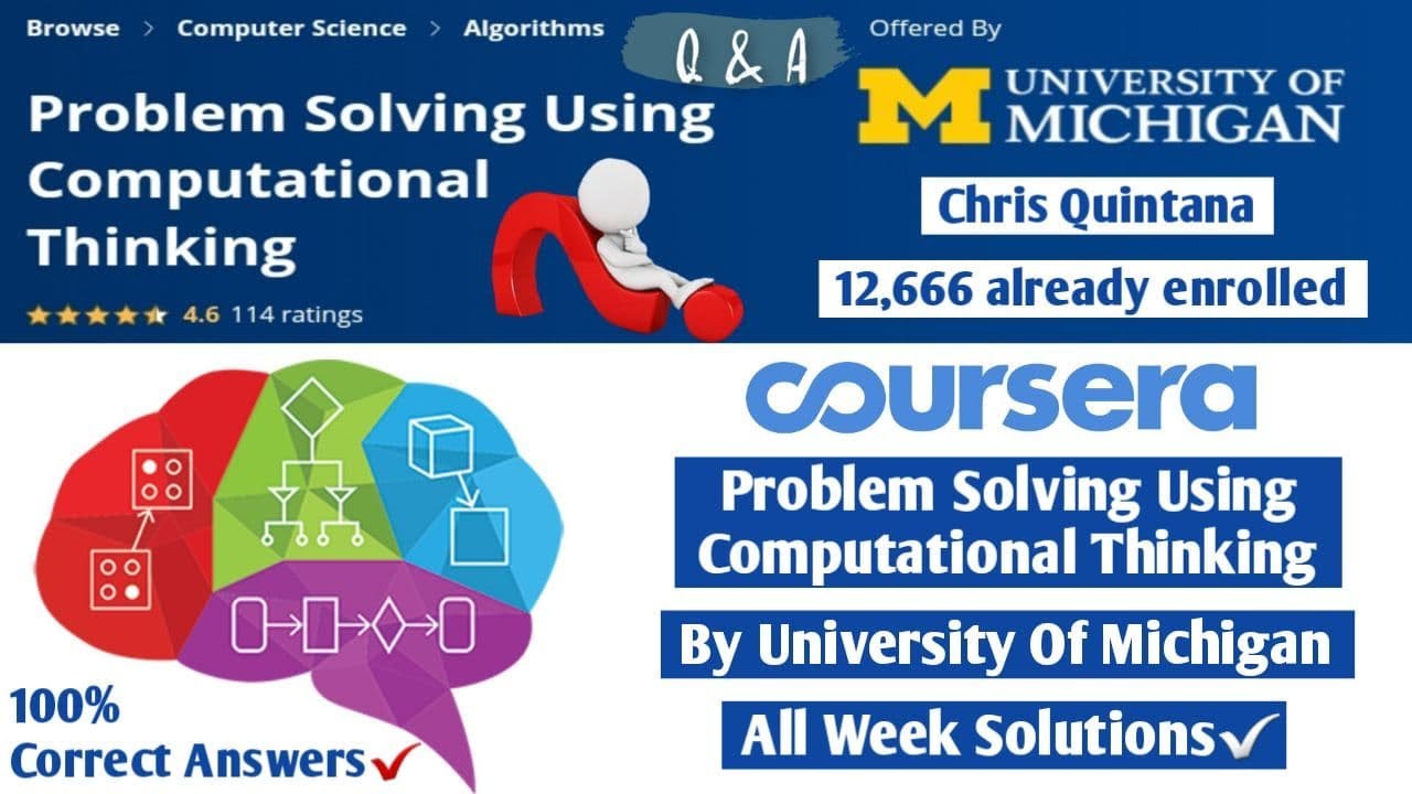 Problem Solving Using Computational Thinking | Coursera | All Week Solutions with Assignment