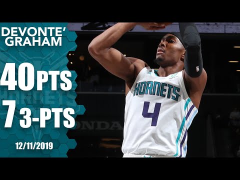 Devonte' Graham goes off for 40 points and 7 3-pointers in Hornets vs. Nets | 2019-20 NBA Highlights