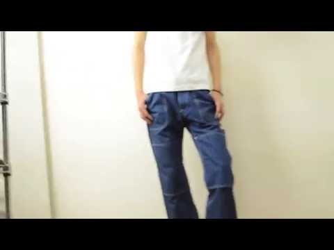 HOUSTON（ヒューストン） ウォバッシュ ストライプ ペインター ワークパンツ メンズ デニム 日本製 国産 ジーンズ 1408 mv152