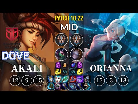 SB Dove Akali vs Orianna Mid - KR Patch 10.22