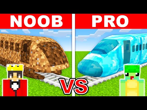 Insane Bullet Train Build Battle: Noob vs Pro in Minecraft