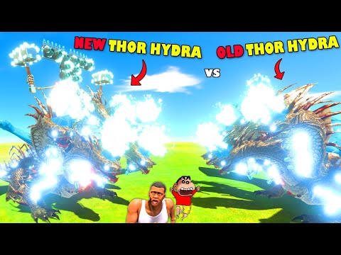 NEW UNDEFEATED THOR HYDRA vs OLD THOR HYDRA ARMY in Animal Revolt Battle Simulator | CHOP SHINCHAN