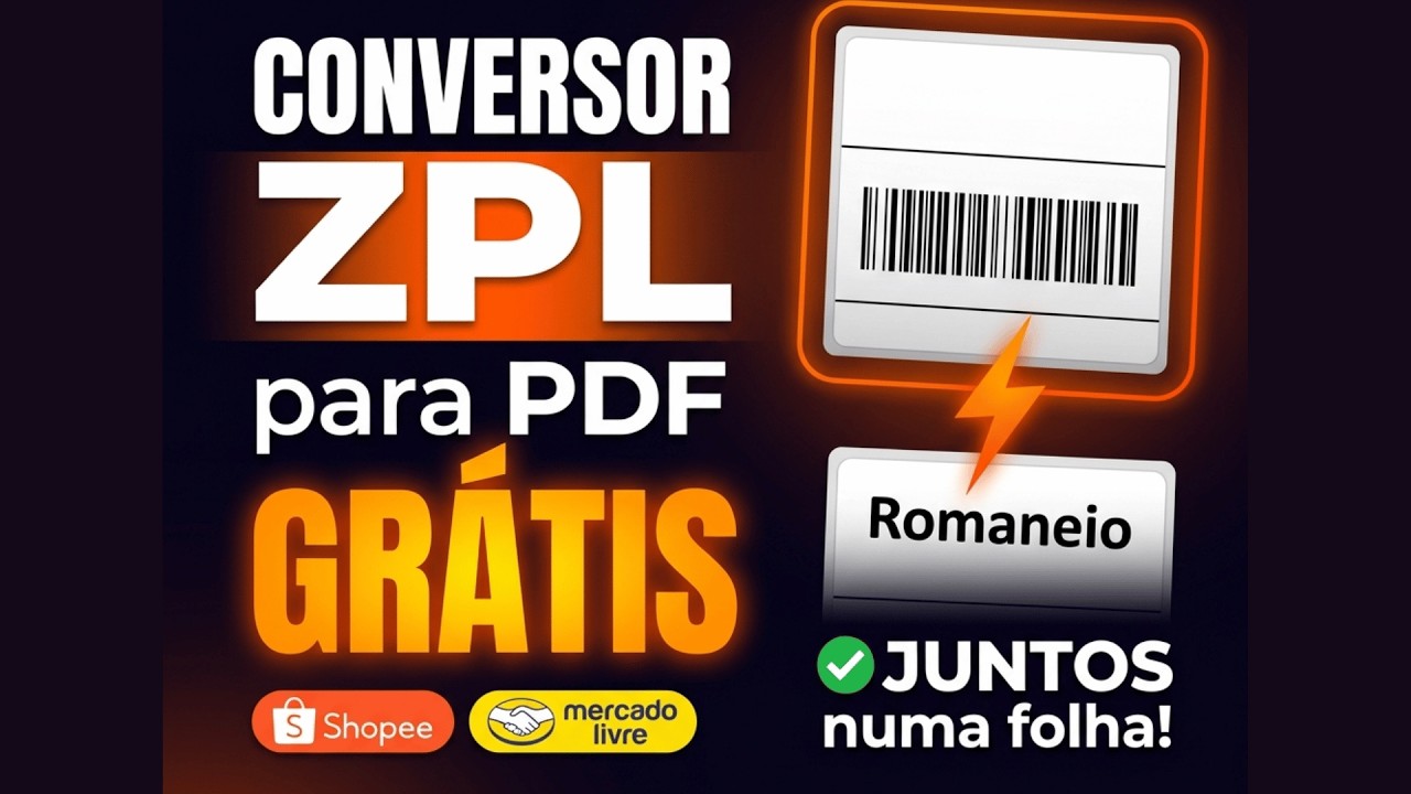 Conversor ZPL para PDF GRÁTIS | Shopee, Mercado Livre, Shein e mais — sem instalar nada