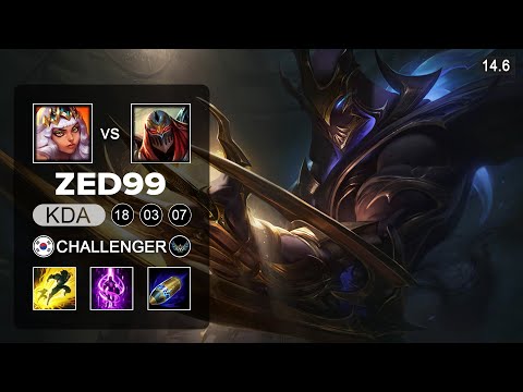 ZED99 Zed vs Qiyana Mid - KR Challenger - Patch 14.6 Season 14