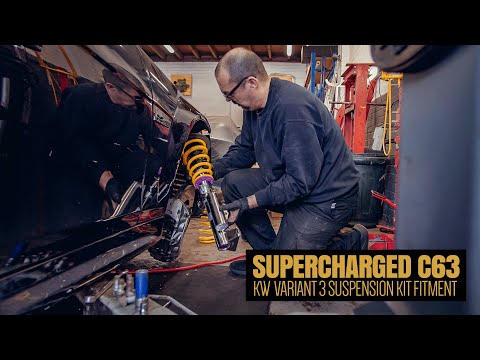 Supercharged C63 wide arch project  - Episode 3 - KW Variant 3 Suspension fitment