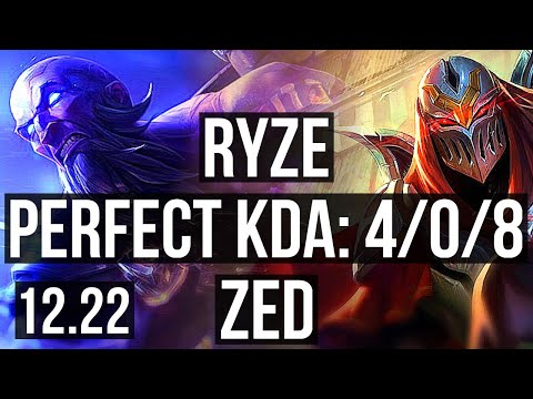 RYZE vs ZED (MID) | 4/0/8 | EUW Master | 12.22