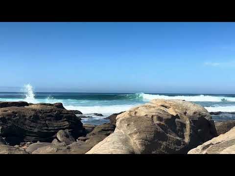 ASMR Hot Surf Sun Day - Spring beach sounds - ocean waves, windy. 