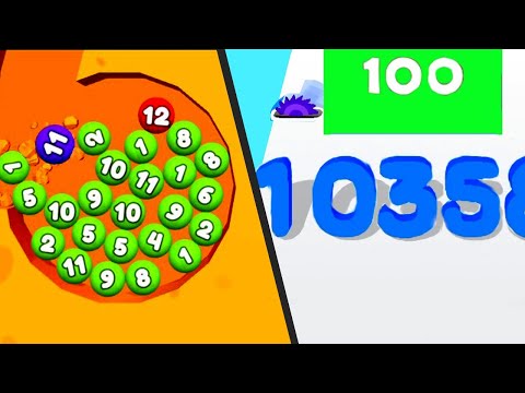 DIGS & BALLS - 2048 Sand Balls VS NUMBER RUN: MERGE MASTER Gameplay