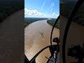 Giant Anaconda seen from Helicopter! Swimming in Amazon river