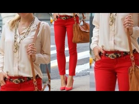COMBINACIONES DE ROPA USANDO UN PANTALÓN DE COLOR ROJO /OUTFITS MODERNOS CON PANTALONES ROJOS