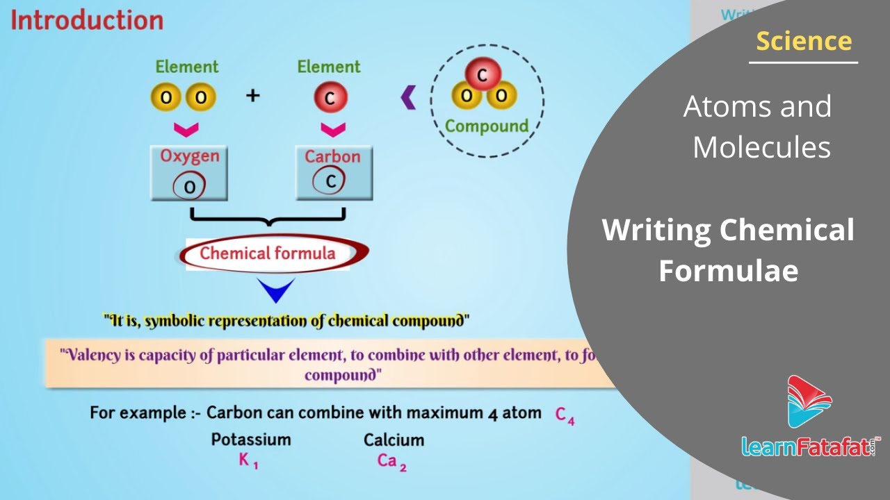 Atoms and Molecules Class 9 Science - Writing Chemical Formulae