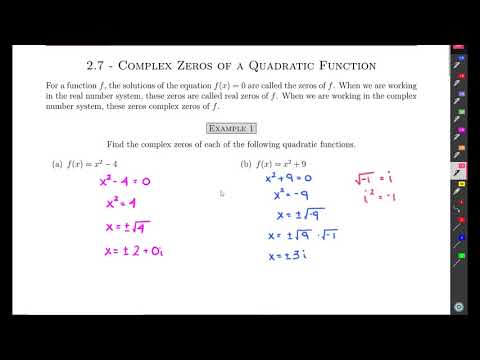 MAT 114 - 2.7 - Complex Zeros