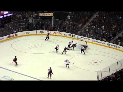 Columbus Blue Jackets Brandon Dubinsky Scores Goal Against New Jersey Devils 10/22/2013