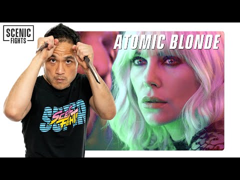 Knife Expert Breaks Down Atomic Blonde Stairwell Fight Scene with Charlize Theron | Scenic Fights