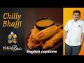 venkatesh bhat makes chilly bajji | how to make chilly bajji | stuffed mirchi bajji  | milagai bajji