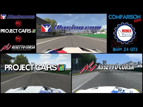 iRacing Vs Project CARS Vs Assetto Corsa - Monza Comparison (Graphics & Sounds)