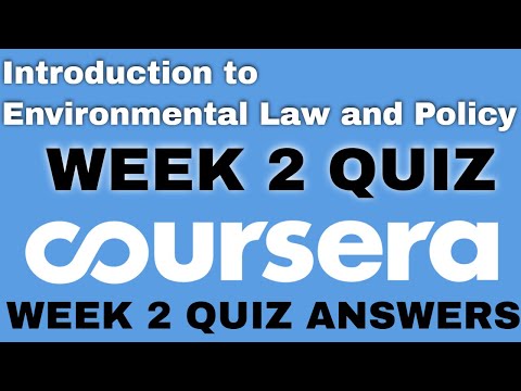 Introduction to Environmental Law and Policy week 1 quiz answers Introduction to Environmental Law