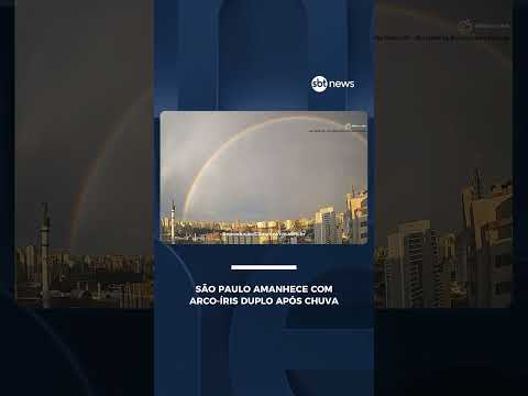São Paulo amanhace com arco-íris duplo após chuva