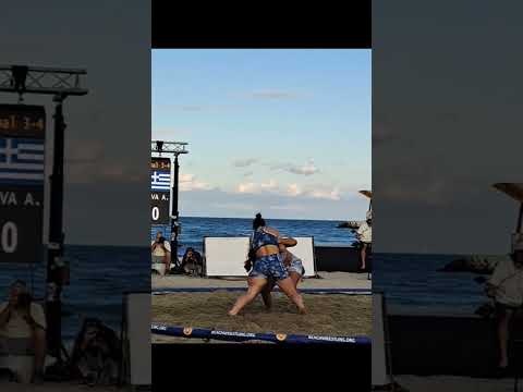 Beach wrestling world senior 2022 ,women's,+70 kg,medal of Greece