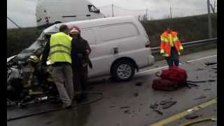 preview picture of video 'accident NII al seu pas per sils Girona'