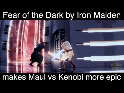Fear of the Dark by Iron Maiden makes Darth Maul vs Obi-Wan Kenobi more epic