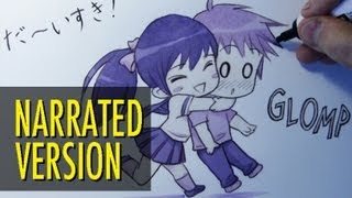 How to Draw a Chibi Hug : &quot;Glomp!&quot; [Narrated Step by Step]