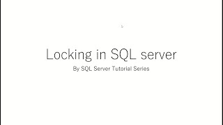 Locking in SQL Server