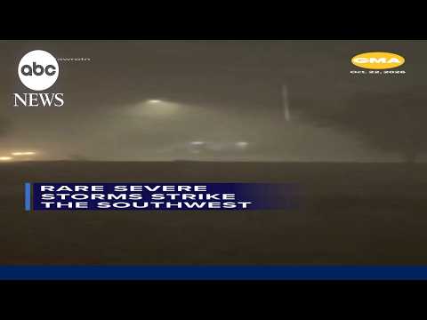 Rare severe storms strike the Southwest