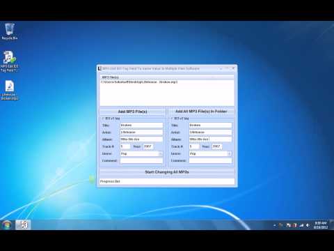 MP3 Edit ID3 Tag Field To Same Value In Multiple Files Software
