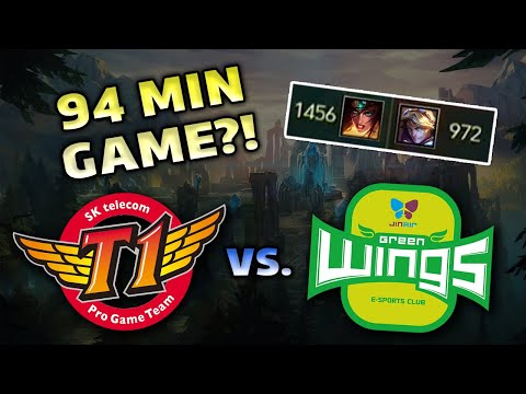 LONGEST Pro League of Legends Game EVER!! (94 Mins) | Jin Air vs. SKT T1 | LCK Spring 2018