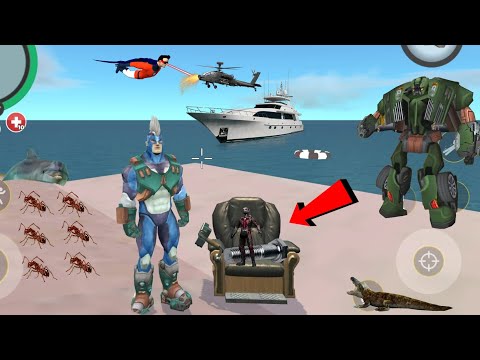 Rope Hero: Vice Town (Car Ball Smasher Ant Man) Spawn Car Ball in Sea Shore - Android Gameplay HD