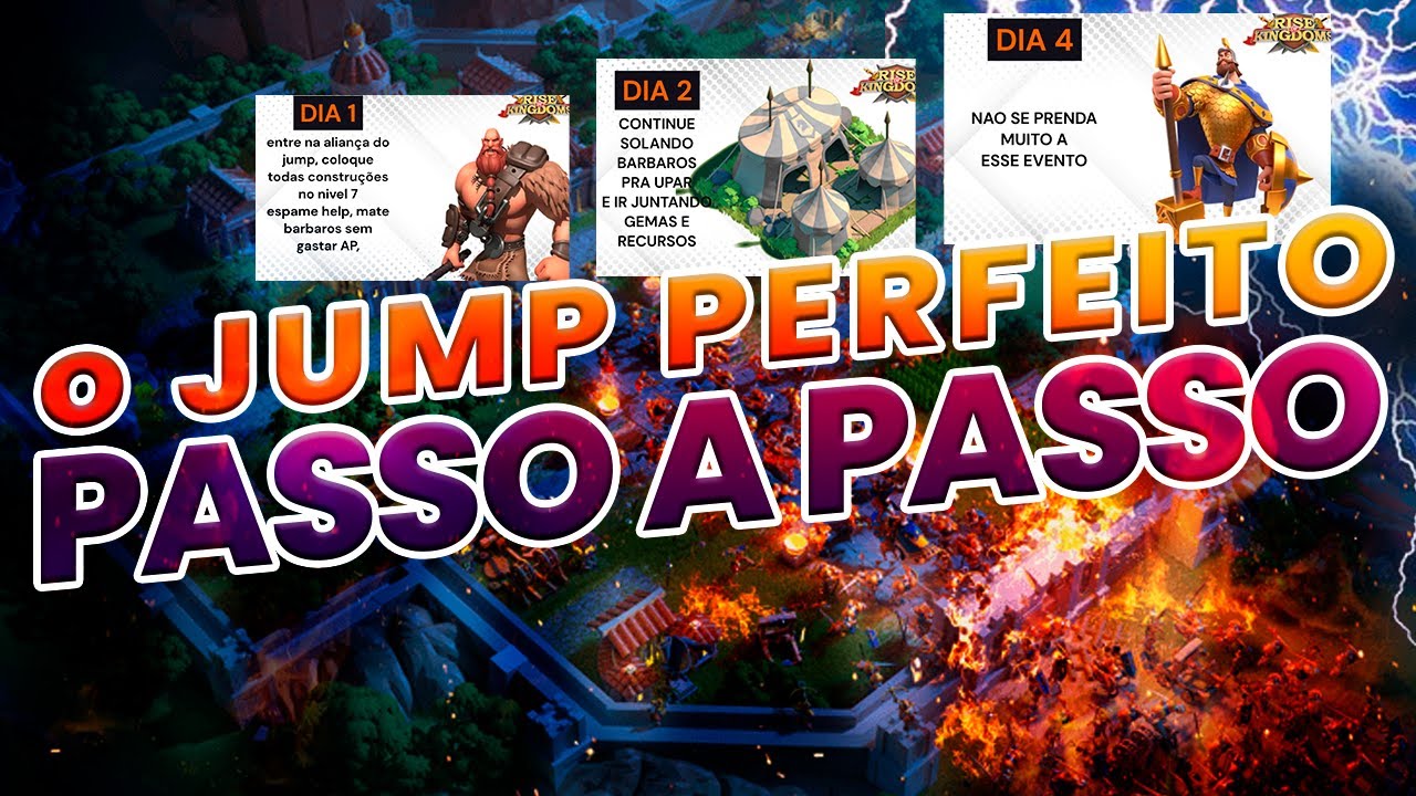 COMO FAZER JUMP RISE OF KINGDOMS!!! EXPLICACAO COM SLIDES PASSO... PULE COM MAIS DE 400K DE PODER