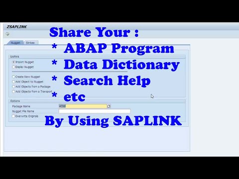 SAP ABAP : Share your SAP ABAP Source Code ( Download / Upload ) by Using SAPLINK