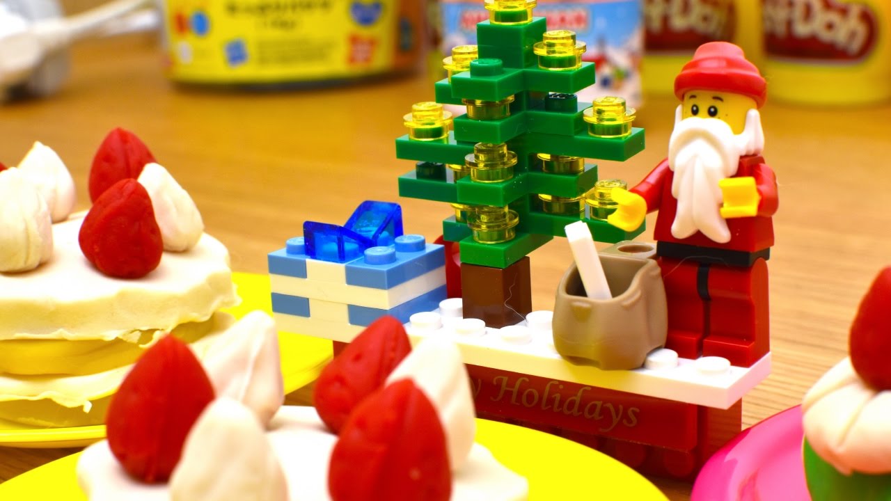 クリスマスケーキ 粘土遊び  サンタ ブロック遊び Xmas Party Play-Doh cake cooking