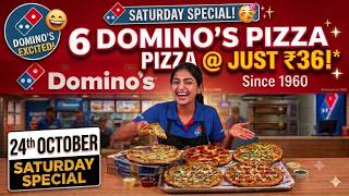 6 DOMINOS PIZZA in ₹36 मे😋|dominos coupon code today|Domino's Pizza offer|domino