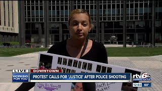 Protest calls for 'justice' after police shooting in Indianapolis