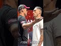 MAIRIS BRIEDIS & JAI OPETAIA HAVE INTENSE STARE DOWN AT WEIGH IN