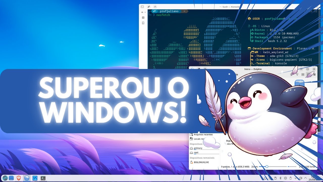 🐧BigLinux substituto do seu Windows 10 em 2025!
