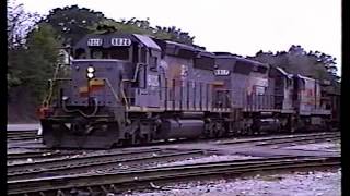 preview picture of video 'CSX loaded coal train preparing to depart Spartanburg, SC (1988)'