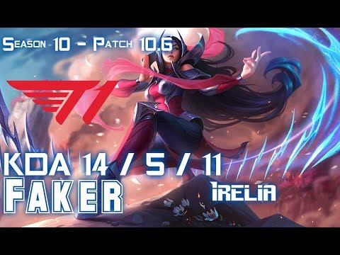 T1 Faker IRELIA vs ZOE Mid - Patch 10.6 KR Ranked