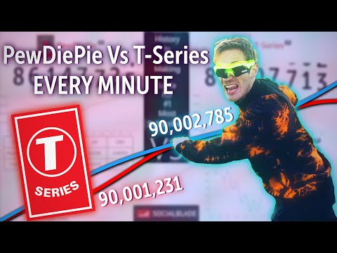 PewDiePie Vs. T-Series EVERY MINUTE(206 DAYS)