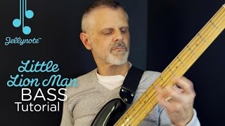 Little Lion Man by Mumford & Sons - beginner bass tutorial (Jellynote Lesson)