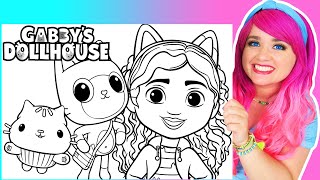 Coloring Gabby's Dollhouse Coloring Pages | Gabby, Pandy Paws & Cakey Cat | Prismacolor Markers