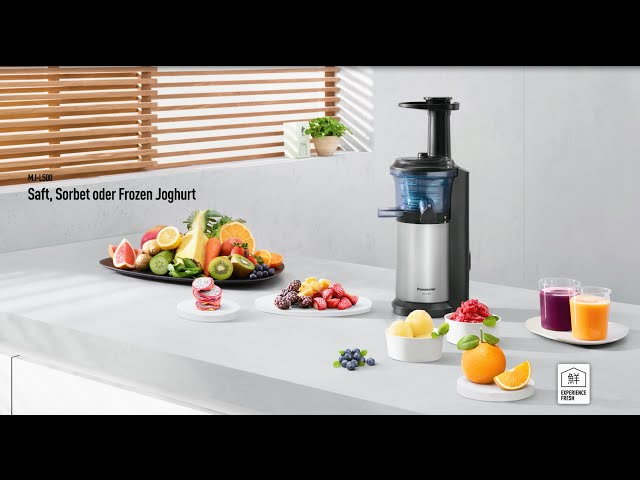 Video teaser for Panasonic Slow Juicer MJ-L500 für Säfte, Sorbets und Frozen Joghurt