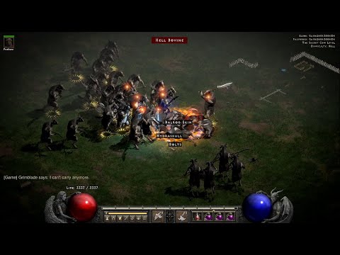 Test Hell Cow Run - Frenzy Barbarian Build Dual Grief, Enigma - Diablo 2 Resurrected