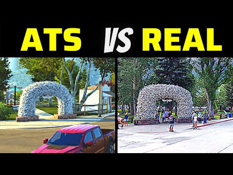 Wyoming DLC vs Real Life | Jackson Town | American Truck Simulator Wyoming Map DLC